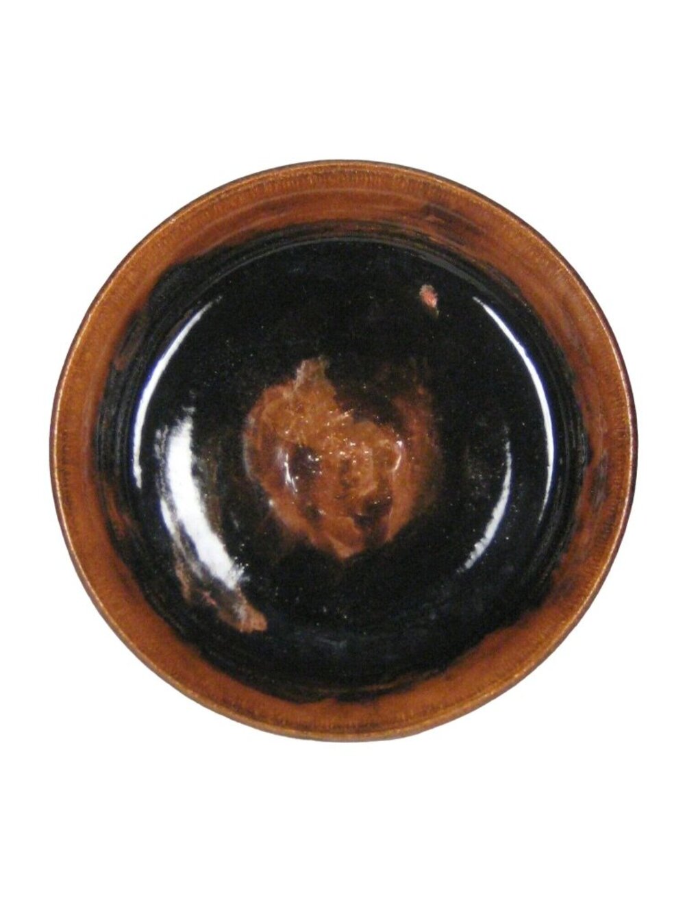 BS Hand Thrown Glazed Studio Pottery Shallow Bowl Signed Size 12.25 In Made